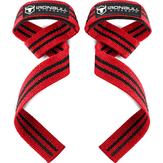 Lifting Straps (1 Pair) - Padded Wrist Support Wraps - For Powerlifting, Bodybuilding, Gym Workout, Strength Training, Deadlifts & Fitness Workout (Red)