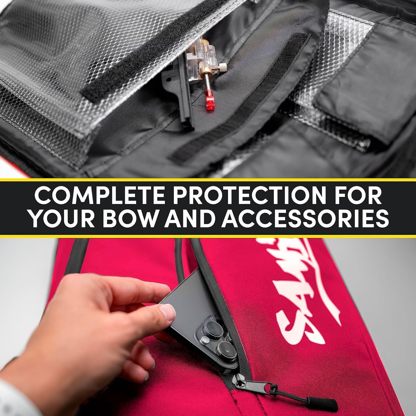 SAMICK SPORTS Archery Backpack Takedown Recurve Bow Case - Padded & Protective Storage Pockets for Gear & Accessories - Telescopic Arrow Tube - Authentic Archery & Travel Bag for Outdoors
