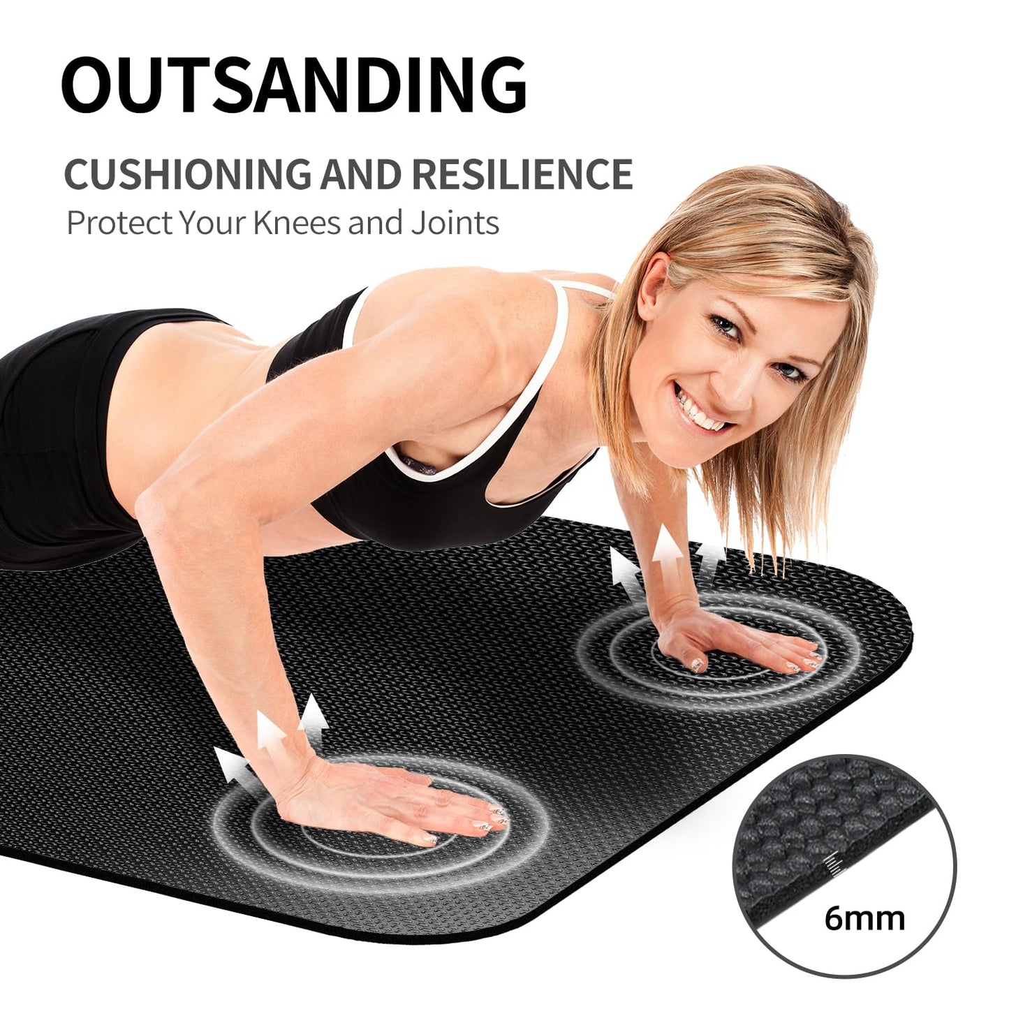 Exercise Equipment Mat,Bike Mat Compatible with Peloton Bike Elliptical Treadmill Mat,Under Exercise Bike Trainer Mat Pad for Stationary Indoor Spin Bike,Hardwood Floor Carpet Black Gym Equipment Mat
