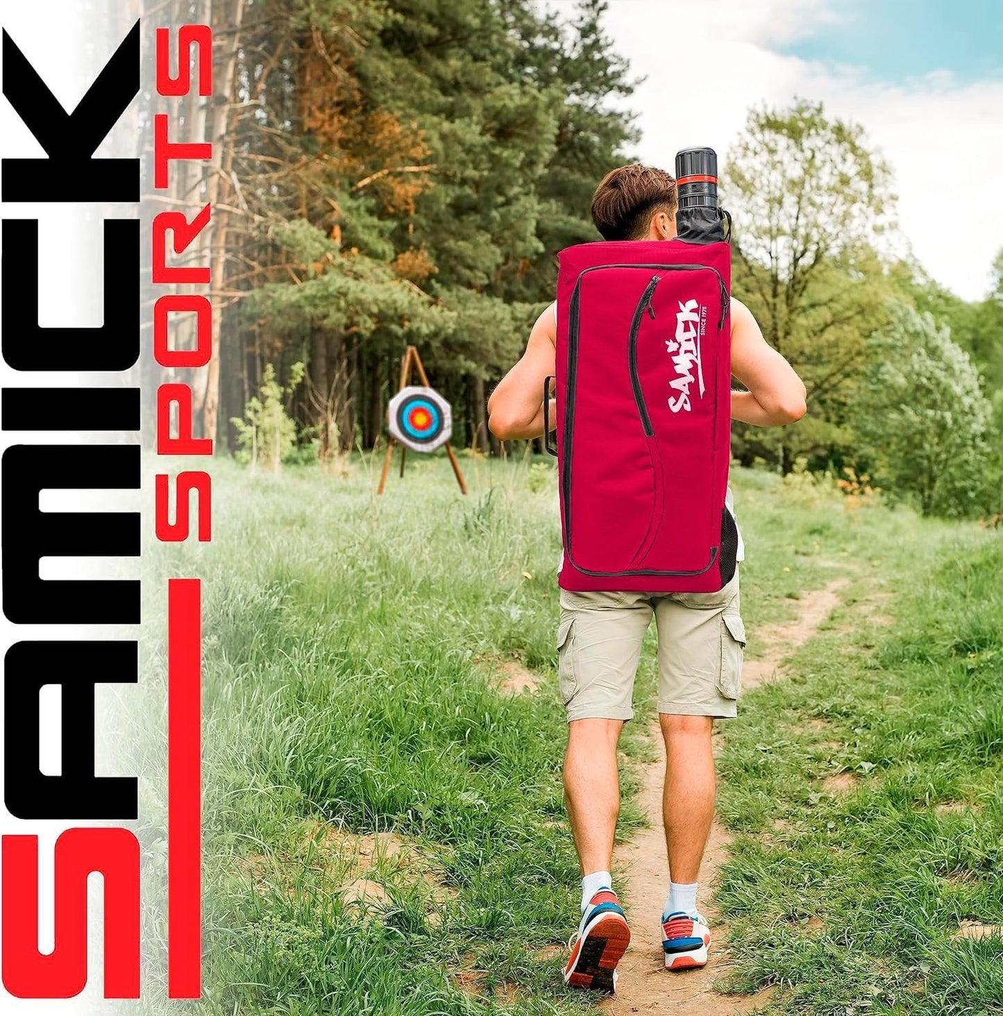 SAMICK SPORTS Archery Backpack Takedown Recurve Bow Case - Padded & Protective Storage Pockets for Gear & Accessories - Telescopic Arrow Tube - Authentic Archery & Travel Bag for Outdoors
