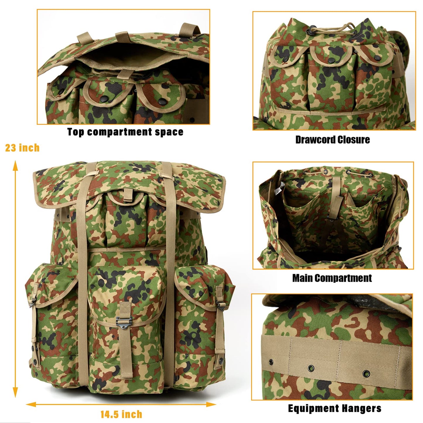 MT Military Alice Pack Army Survival Combat ALICE Rucksack Backpack SDF Camo
