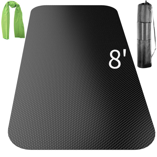 Large Exercise Mat 96" x 32",Large Gym Mat,Exercise Equipment Mat,Treadmill Mat,Exercise Bike Mat,Workout Mats for Home Gym Flooring Rubber Mat Large Yoga Mat Cardio Mat for Weightlifting,Fitness Mat