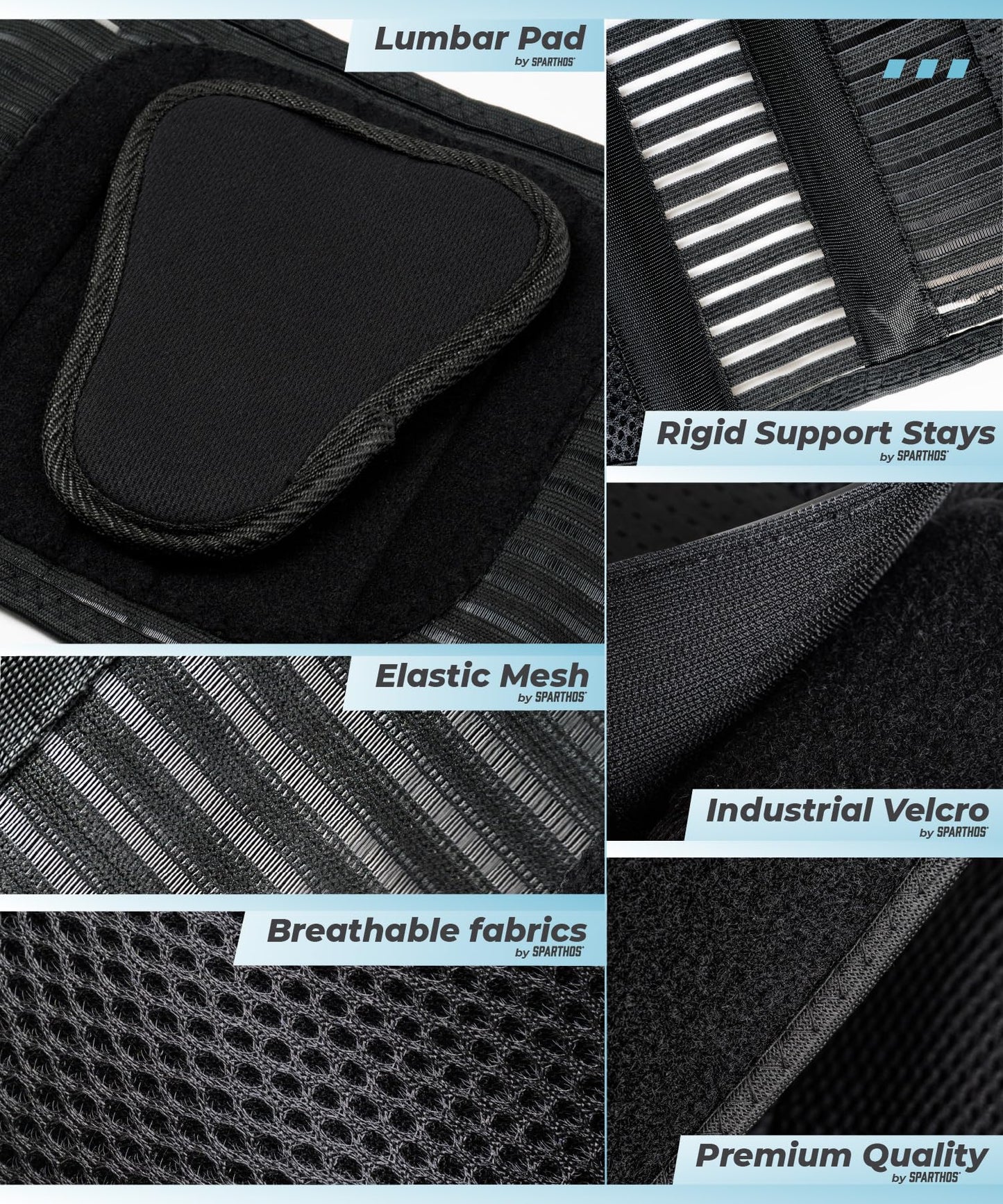 Sparthos Back Brace for Lower Back Pain - Immediate Relief from Sciatica, Herniated Disc, Scoliosis - Breathable Design With Lumbar Support Pad - For Home & Lifting At Work, For Men & Women - (Medium)