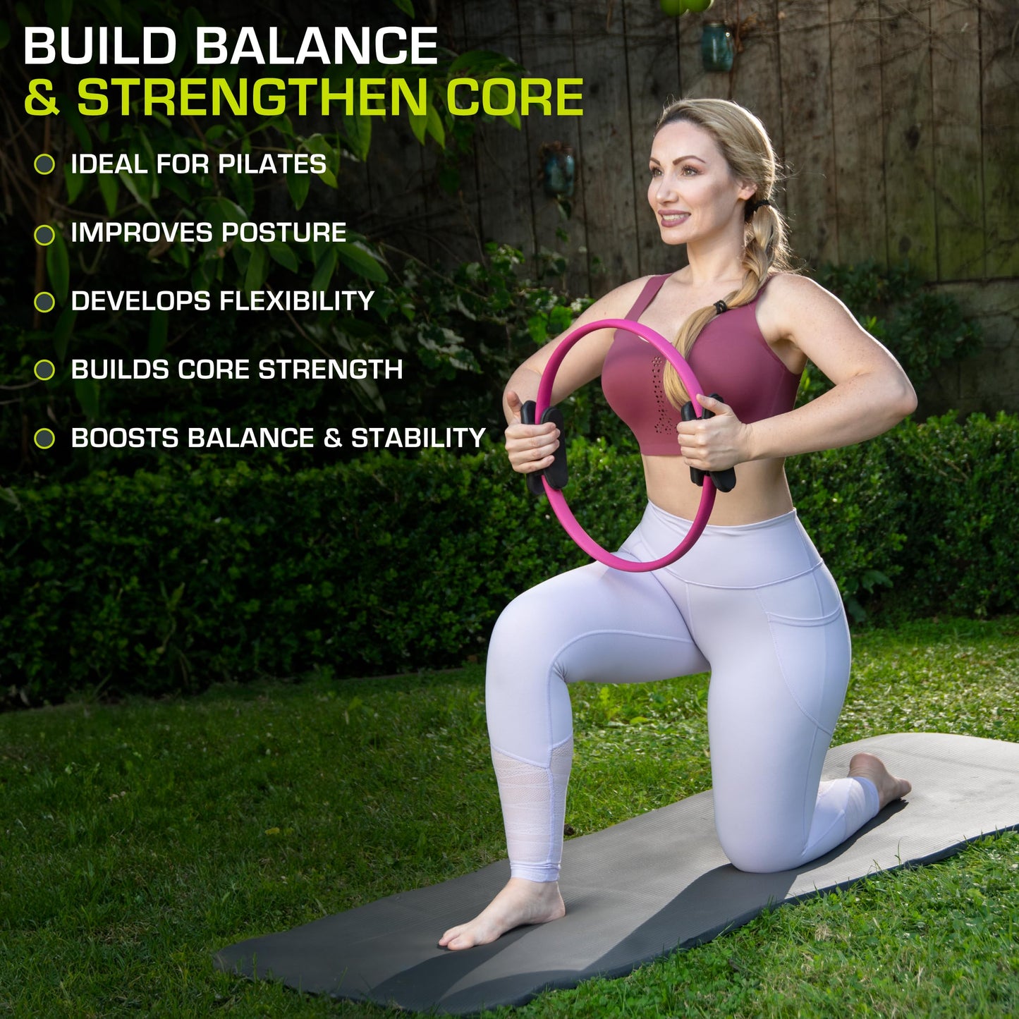The ProsourceFit Resistance Ring enhances Pilates Workouts with Light Resistance to Help Tone and Strengthen Your Entire core and Body