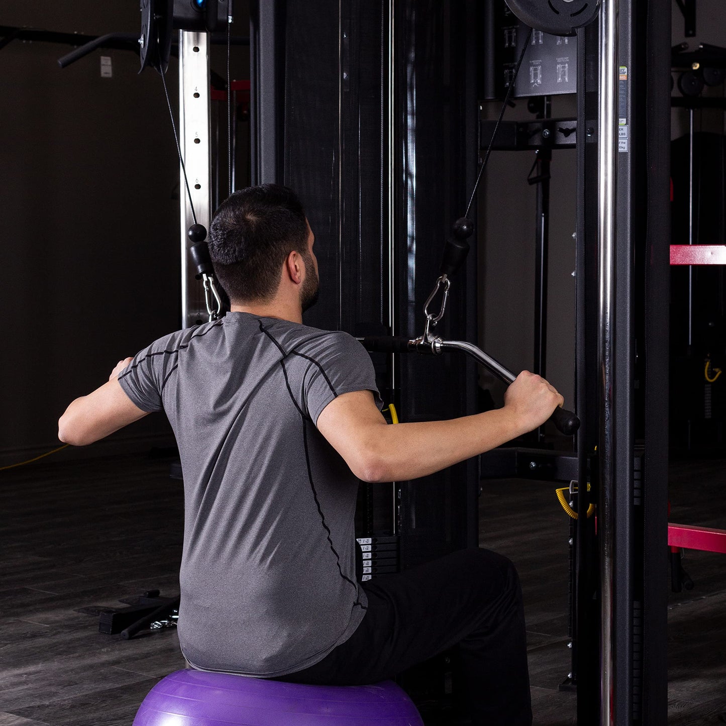 AmStaff Fitness 48" Straight Ez Curl Lat Pull Down Bar with Revolving Double Hook for Dual Pulley Cable Machines, Functional Trainer Multi-Purpose