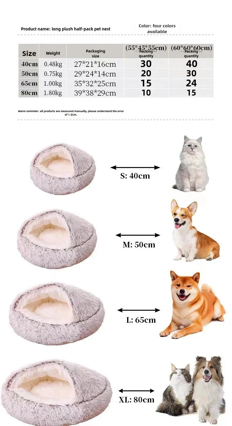 Plush Winter Cat Pet Bed