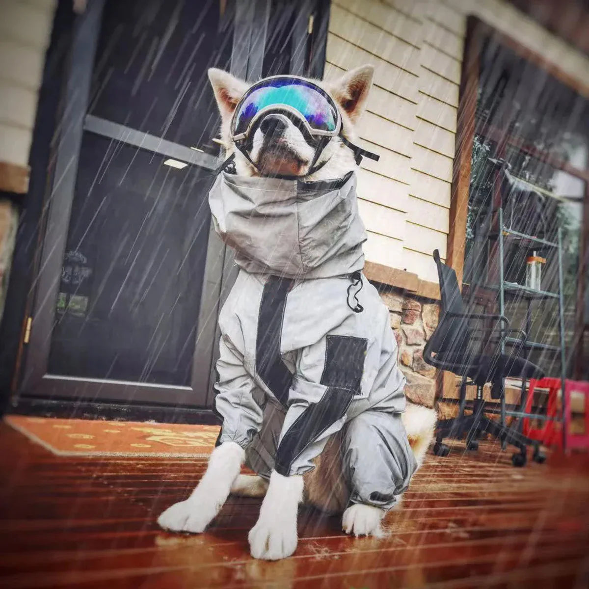 Large Dog Waterproof Reflective Raincoat