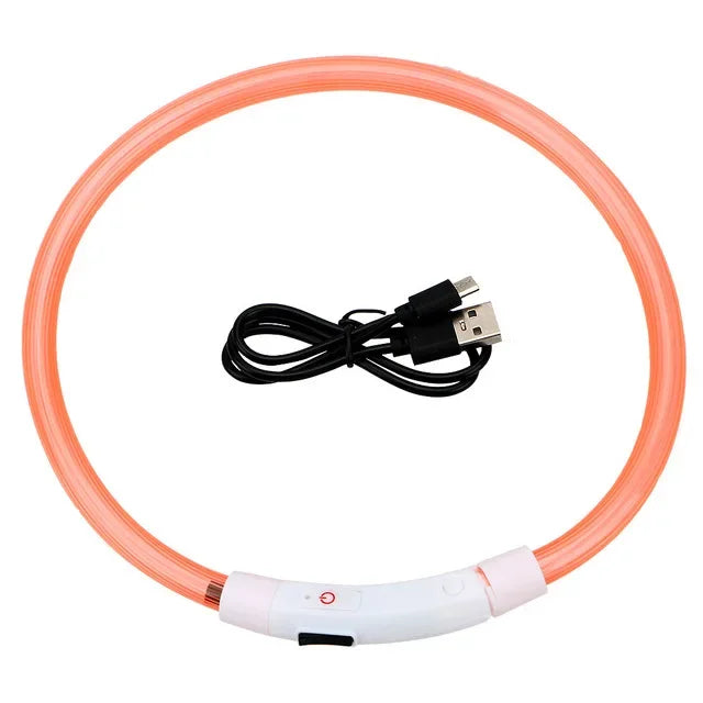 LED Dog Collar, USB Rechargeable