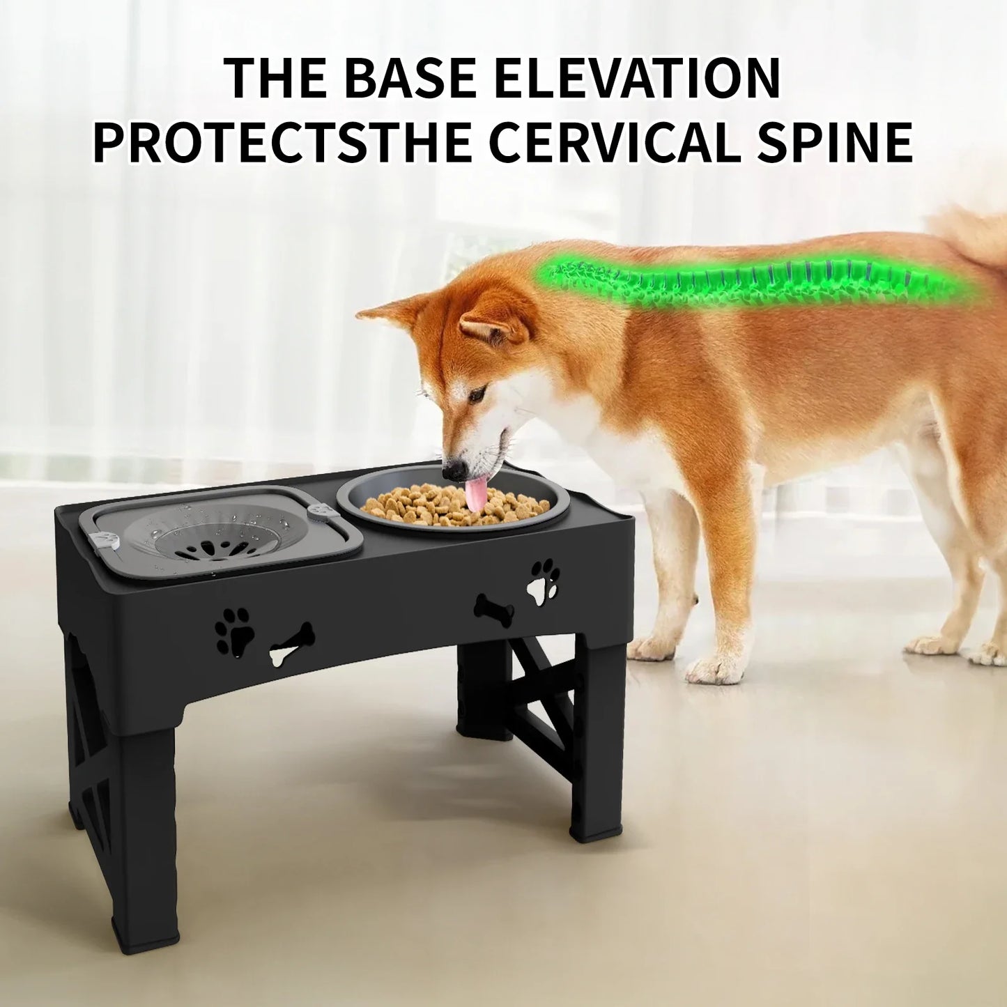 Adjustable 3-in-1 Dog Feeder Bowl