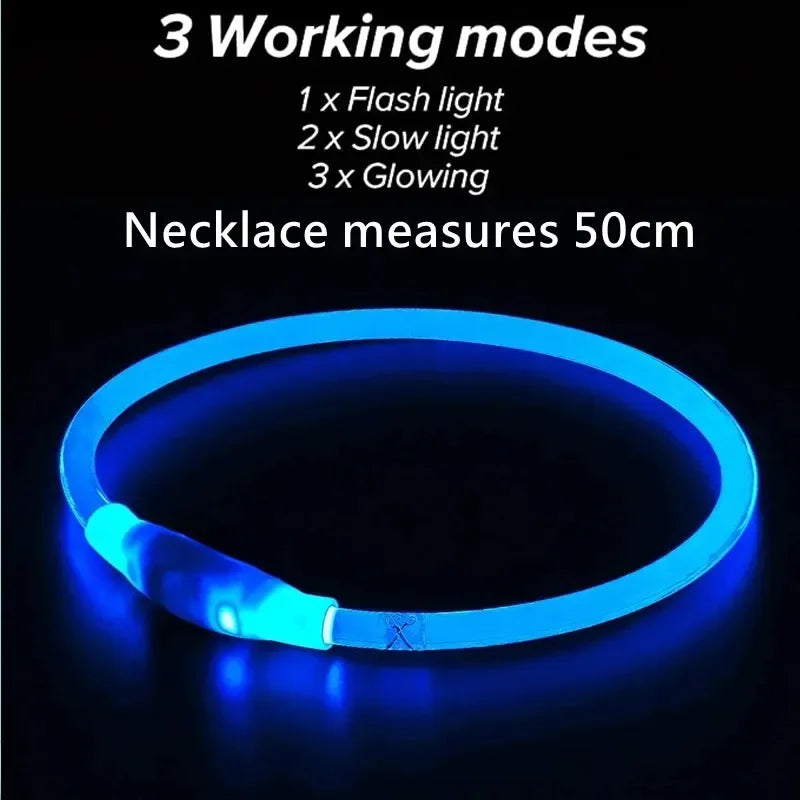 LED Dog Collar, USB Rechargeable
