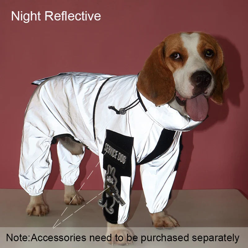 Large Dog Waterproof Reflective Raincoat