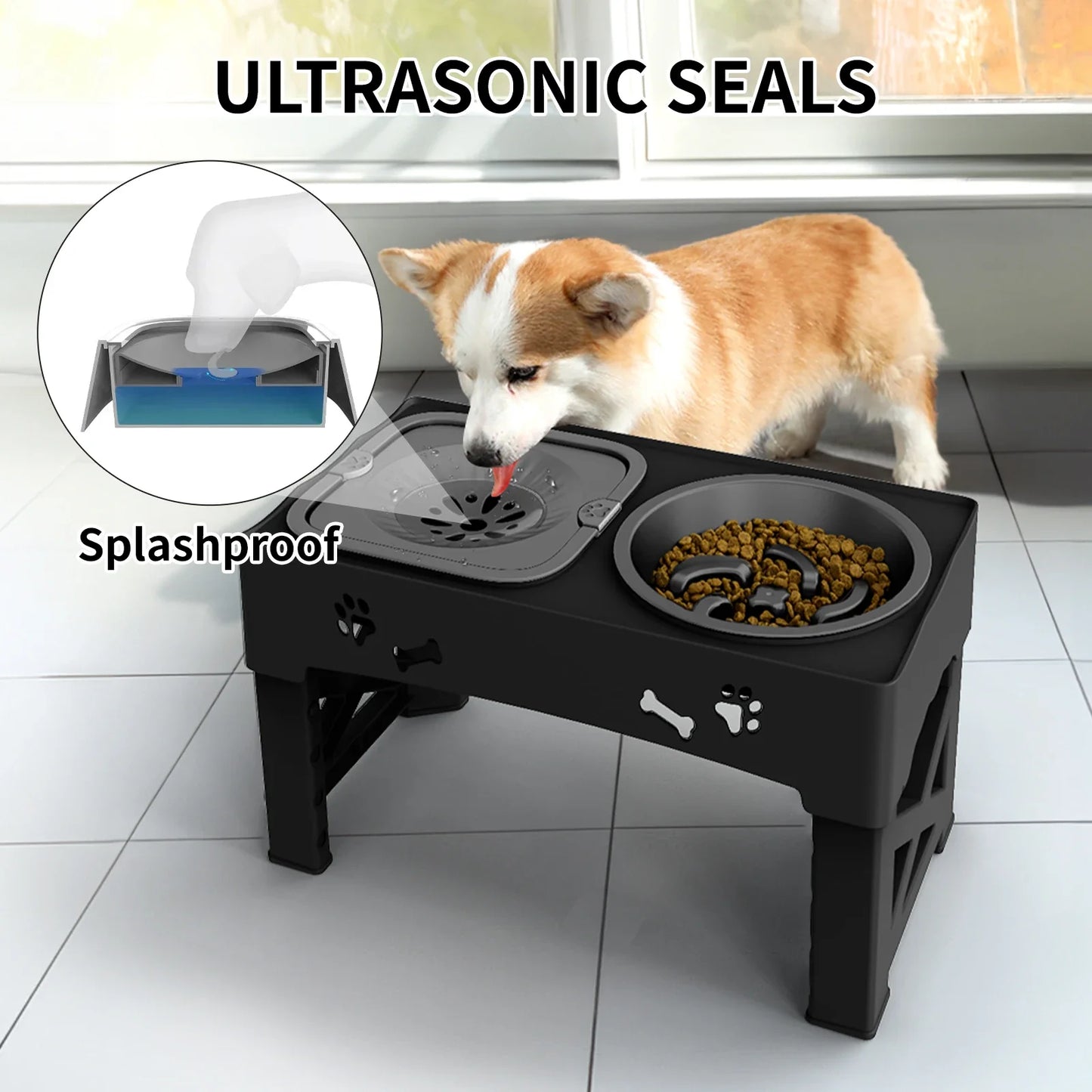 Adjustable 3-in-1 Dog Feeder Bowl